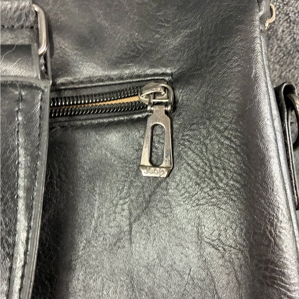 Jeep Black Leather Men's Briefcase